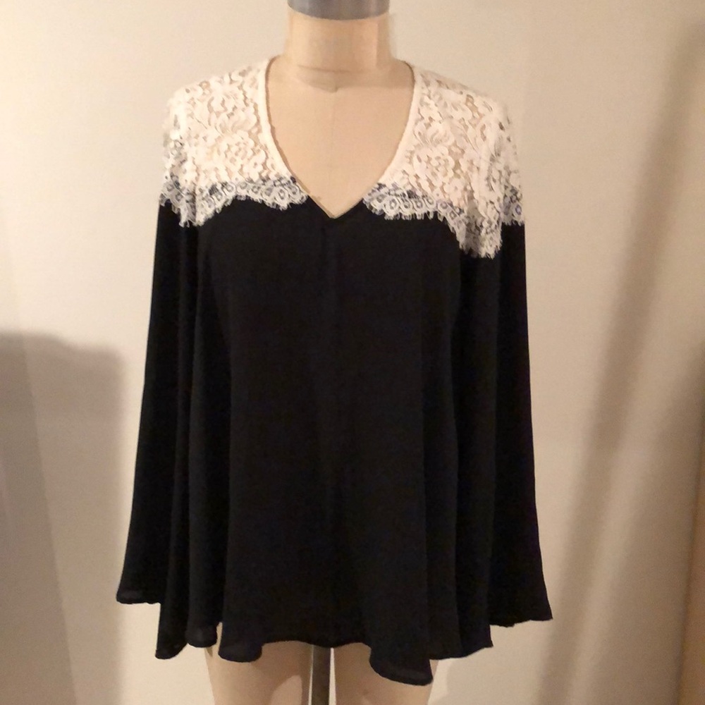 Black and white blouse